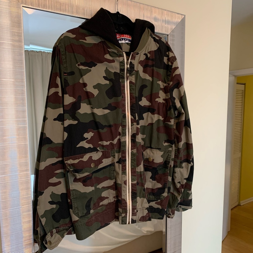 All-Son Military Jacket with black Hoodie